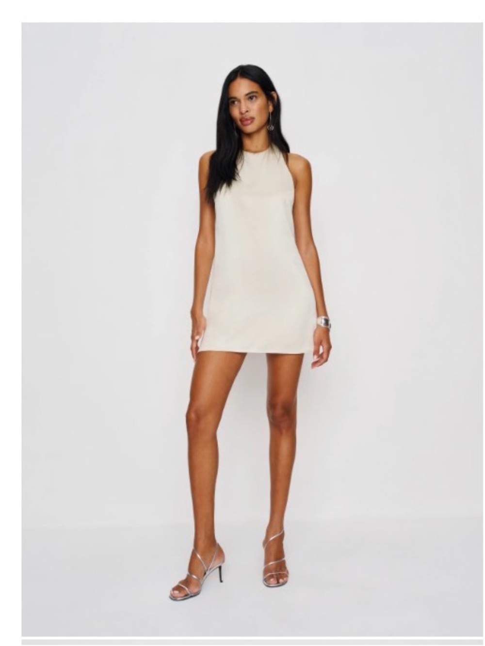 Reformation Avielle Halter Bridal Ivory Mini Dress